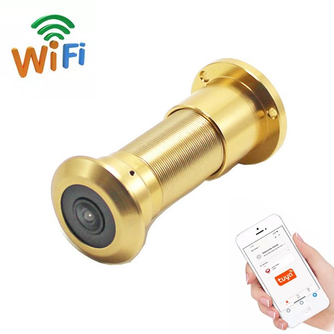 Wifi відеовічко з датчиком руху і записом USmart DE-01w, підтримка Tuya, Android / iOS, Gold 7591 фото