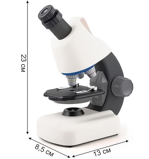 Якісний дитячий мікроскоп для дитини OEM 1100A-1(2) з збільшенням до 1200х, Білий 1116 фото