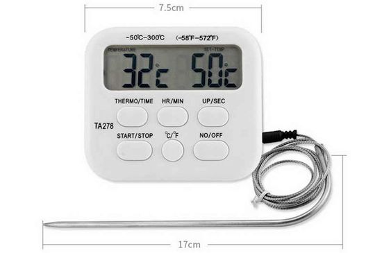 Кухонний цифровий термометр + кулінарний таймер UChef TA-278, з виносним щупом та сигналізатором 7409 фото
