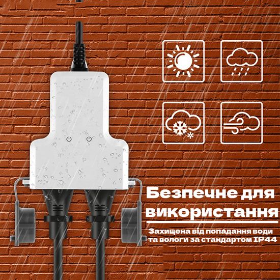 Розумна вулична wifi розетка з вологозахистом USmart OS-01w, підтримка Tuya, Android, iOS 7363 фото