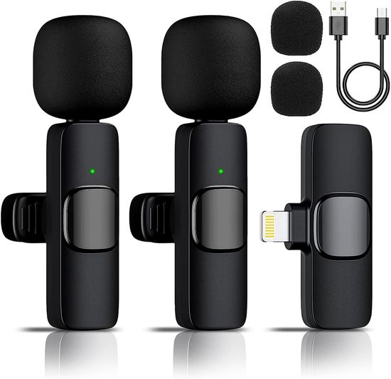 Подвійний бездротовий петличний Lightning мікрофон Savetek P27-2 для iPhone, iPad, Macbook, 2.4 ГГц 0259 фото