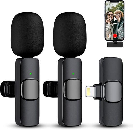 Подвійний бездротовий петличний Lightning мікрофон Savetek P27-2 для iPhone, iPad, Macbook, 2.4 ГГц 0259 фото