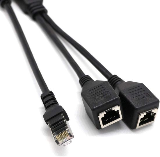 Разветвитель для сетевого кабеля Addap ES-02, сплиттер витой пары на 2 порта RJ45 Ethernet 0087 фото
