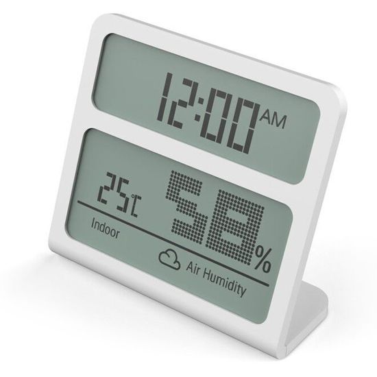 Цифровой термогигрометр DHT012 | Часы с термометром, гигрометром и календарем, Белый 7458 фото