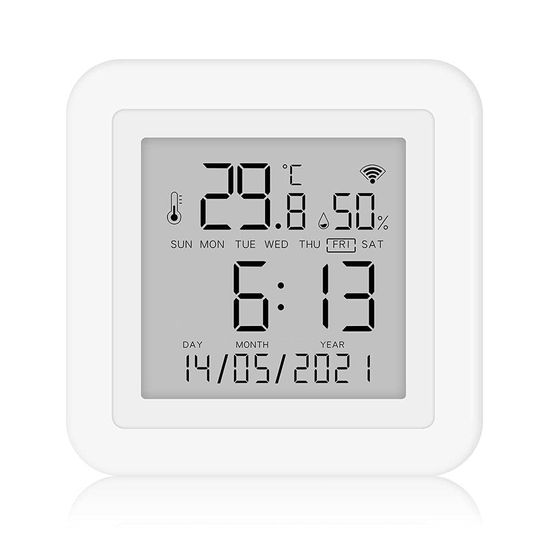 Розумний Wi-Fi датчик температури та вологості USmart THD-03w, термогігрометр з годинником та календарем, Tuya 0134 фото