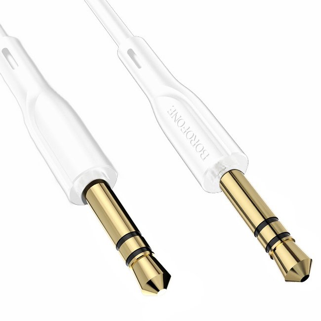 Аудио кабель Borofone BL1 AUX 3pin 3.5 мм на 3pin 3,5 мм, 1m, White