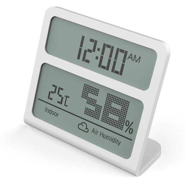 Цифровий термогігрометр DHT012 | Годинник з термометром, гігрометром та календарем, Білий 7458 фото