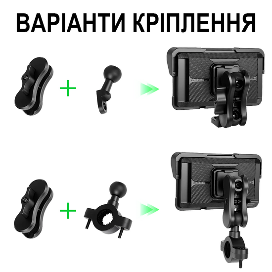 Мультимедійний монітор для мотоцикла зі швидкознімним кронштейном Podofo A4203 з 5" IPS-екраном, Bluetooth, Apple CarPlay та Android Auto