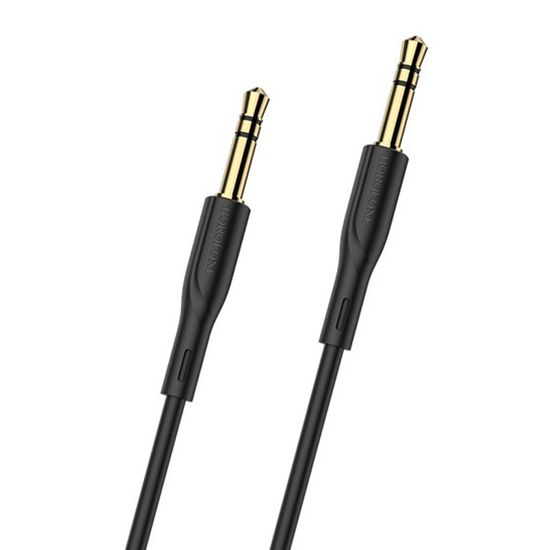 Аудио кабель Borofone BL1 AUX 3pin 3.5 мм на 3pin 3,5 мм, 1m, Black 0043 фото