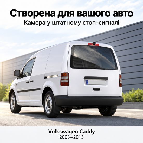 Камера заднього виду в стоп-сигнал для Volkswagen Caddy 2003-2015 Podofo A4224, з нічним баченням, IP67 1405 фото