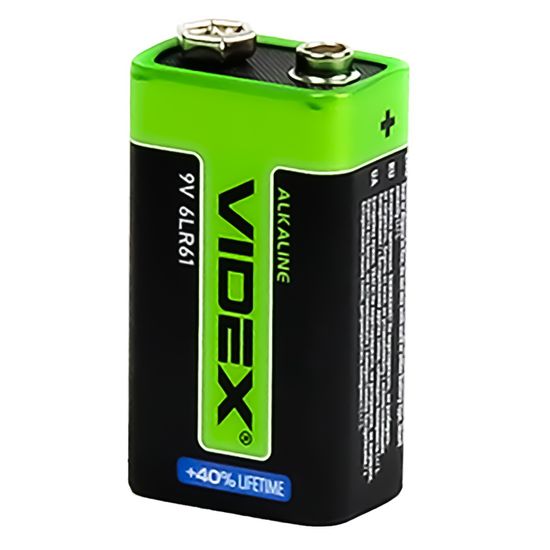 Лужна (алкалінова) батарейка Videx 6LR61 / 9V Крона 2030 фото
