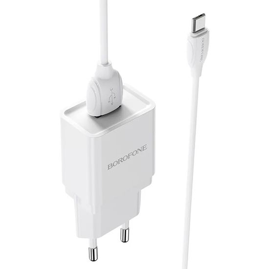 Зарядное устройство СЗУ + Кабель micro USB Borofone BA19A, 5V, 1.0A, White 0172 фото