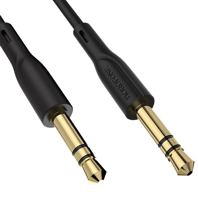Аудио кабель Borofone BL1 AUX 3pin 3.5 мм на 3pin 3,5 мм, 1m, Black