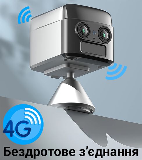 Бездротова 4G міні камера відеоспостереження Camsoy S70G, з подвійною лінзою та датчиком руху, 3 Мп, 1080P, iOS/Android 0307 фото