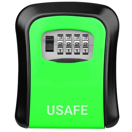 Антивандальный наружный мини сейф для ключей uSafe KS-03, с кодовым замком, настенный, Зеленый 7697 фото