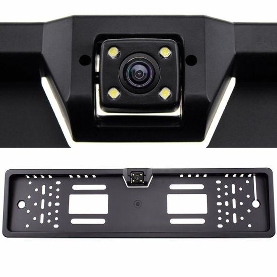 Автомобільна камера заднього виду в рамці номерного знаку Podofo K0230P, з підсвічуванням та поворотним механізмом, IP68, 170° 0093 фото