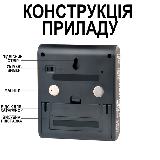 Цифровой кухонный термометр + таймер UChef YZ6031, с двумя выносными щупами, сигнализатором, магнитом и программами жарки мяса. 1289 фото