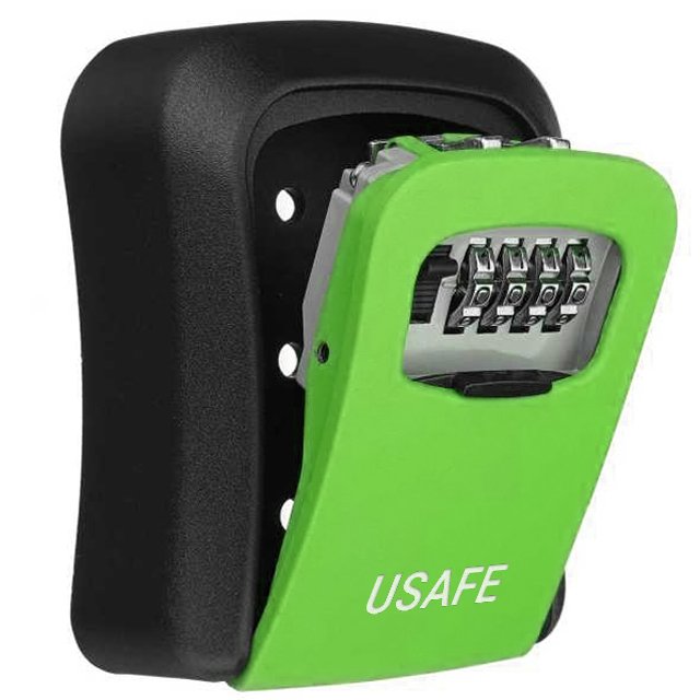 Антивандальний зовнішній міні сейф для ключів uSafe KS-03, з кодовим замком, настінний, Зелений 7697 фото