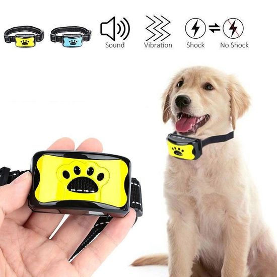 Ошейник антилай ультразвуковой вибрационный для маленьких собак Pecute Y-7, желтый 3758 фото