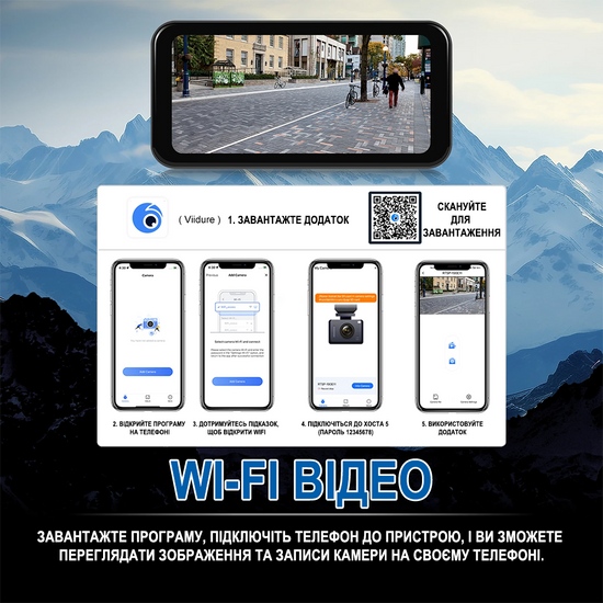 Монитор для мотоцикла с видеорегистратором и двумя камерами Podofo A3660, с Bluetooth, Wi-Fi, Apple CarPlay\Android Auto, GPS, черный