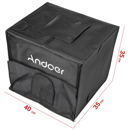 Переносний фотобокс із LED підсвічуванням Andoer LB-01 | лайтбокс для предметної зйомки, 35см 0179 фото