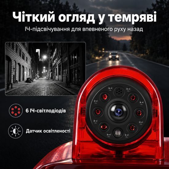 Камера заднього виду в стоп-сигнал для Renault Trafic / Opel Vivaro 2014 Podofo A4068, з нічним баченням, IP67 1412 фото
