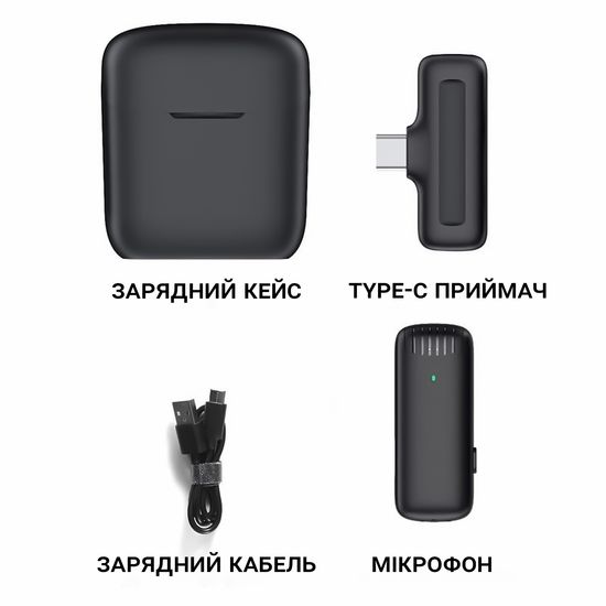 Бездротовий петличний Type-C мікрофон Savetek P31, петличка для Android смартфонів, з зарядним кейсом, до 20м 1209 фото