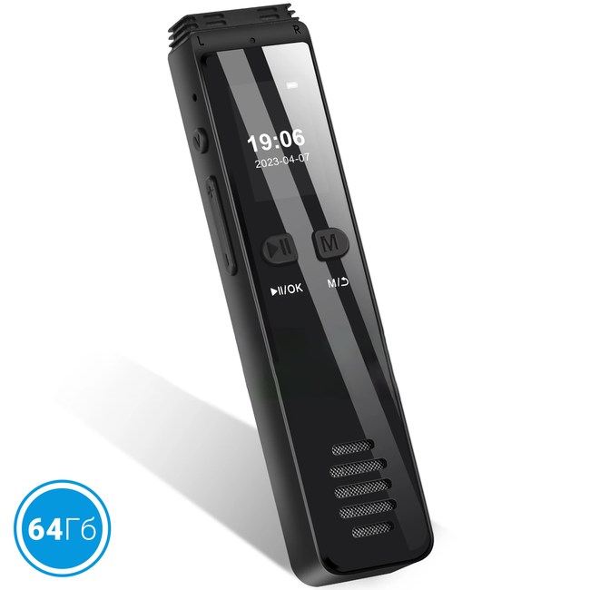 Професійний цифровий стерео диктофон з активацією голосом Savetek GS-R29, 64 Гб, Bluetooth, запис дзвінків, до 30 год запису 0221 фото