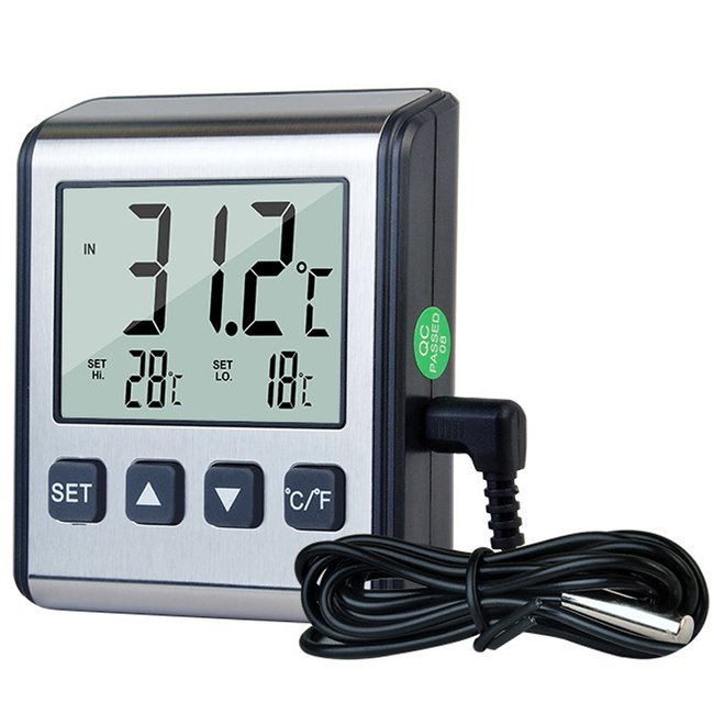 Електронний цифровий термометр для акваріума OEM CX-6552 з РК-дисплеєм та сигналізатором температури 7747 фото