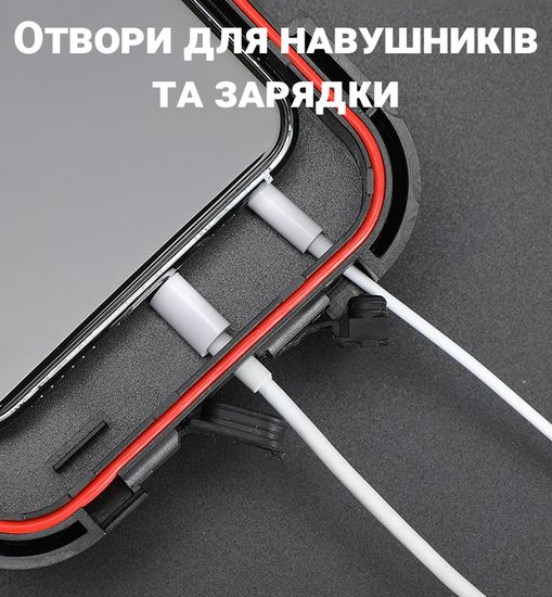 Тримач для телефона на кермо мотоцикла / велосипеда Addap BPH-02, вологозахищений бокс, для діагоналі 4" - 6,5" 7748 фото