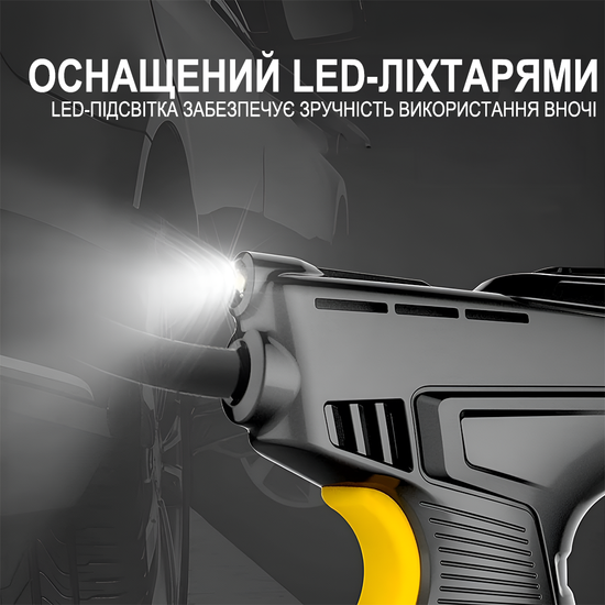 Портативний акумуляторний насос - компресор Podofo PAC-01 для авто, мотоцикла, велосипеда, спортивного спорядження, чорний 1243 фото