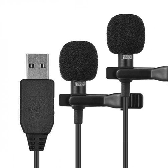Двойной петличный микрофон Andoer EY-510D USB, 2 метра, петличка для ноутбука, компьютера, пк 7811 фото