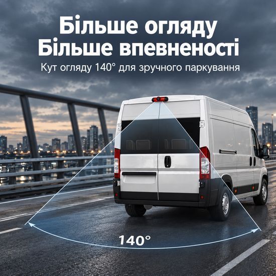 Камера заднього виду в стоп-сигнал для FIAT Ducato/Peugeot Boxer/Citroen Jumper 2006-2017 Podofo A4066, з нічним баченням, IP67 1413 фото