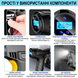 Портативний акумуляторний насос - компресор Podofo PAC-01 для авто, мотоцикла, велосипеда, спортивного спорядження, чорний 1243 фото 7