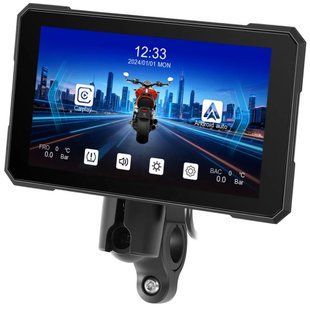 Беспроводной CarPlay & Android Auto монитор для мотоцикла 5" Podofo A4491, навигатор, Bluetooth, TPMS, IP67, пульт на руль