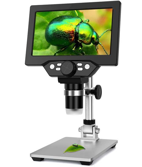 Цифровий мікроскоп на штативі GAOSUO G1200HDB, з 7" LCD екраном і підсвічуванням, збільшення до 1200X, з акумулятором 7268 фото