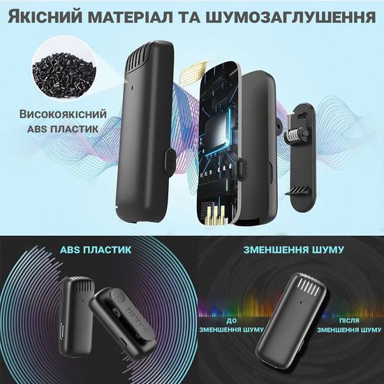 Двойной беспроводной петличный Type-C микрофон Savetek P31-2, петличка для Android смартфонов, с зарядным кейсом, до 20м 1212 фото