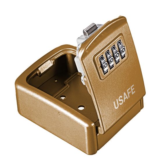 Антивандальний настінний міні сейф uSafe KS-08 для ключів, з кодовим замком, Золотий 7700 фото