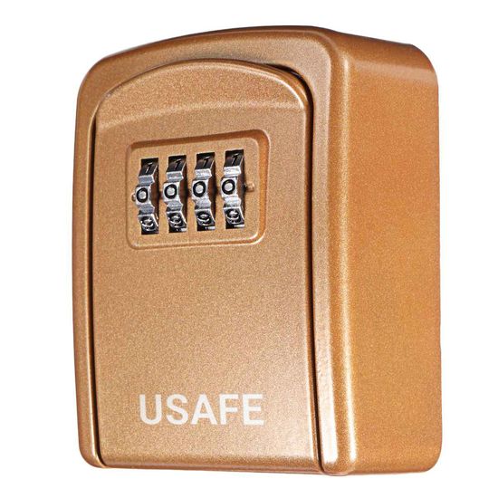 Антивандальный настенный мини сейф uSafe KS-08 для ключей, с кодовым замком, Золотой 7700 фото