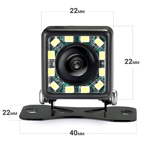 Камера заднього виду для автомобіля Podofo K0197P | автомобільна паркувальна камера, з LED підсвіткою, IP66, 170° 0096 фото