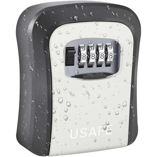 Зовнішній міні сейф для ключів uSafe KS-03p, з кодовим замком, настінний, пластиковий, Сірий 0269 фото