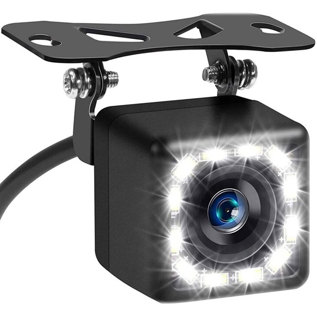 Камера заднього виду для автомобіля Podofo K0197P | автомобільна паркувальна камера, з LED підсвіткою, IP66, 170° 0096 фото