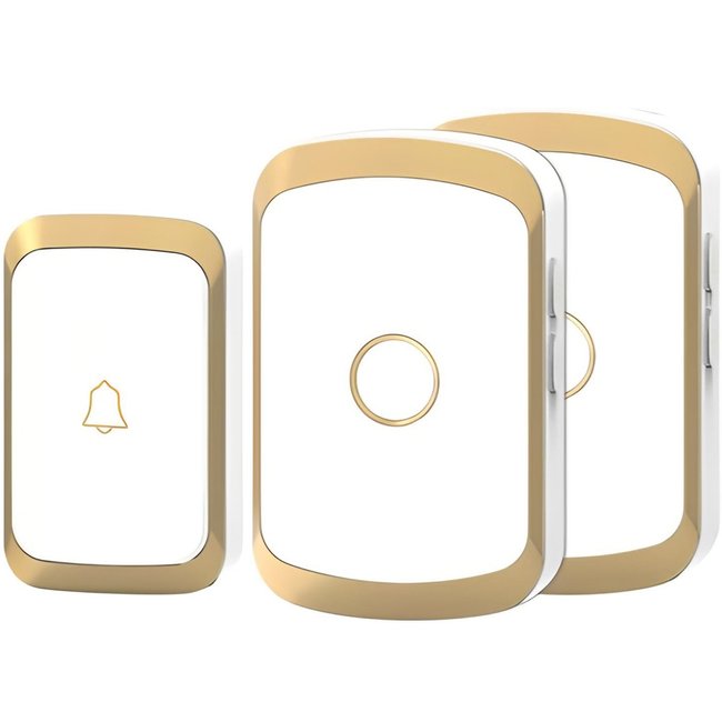 Дверний дзвінок бездротовий Digital Lion WDB-01-2, з 2-ма приймачами, до 300 метрів, золотий 0144 фото