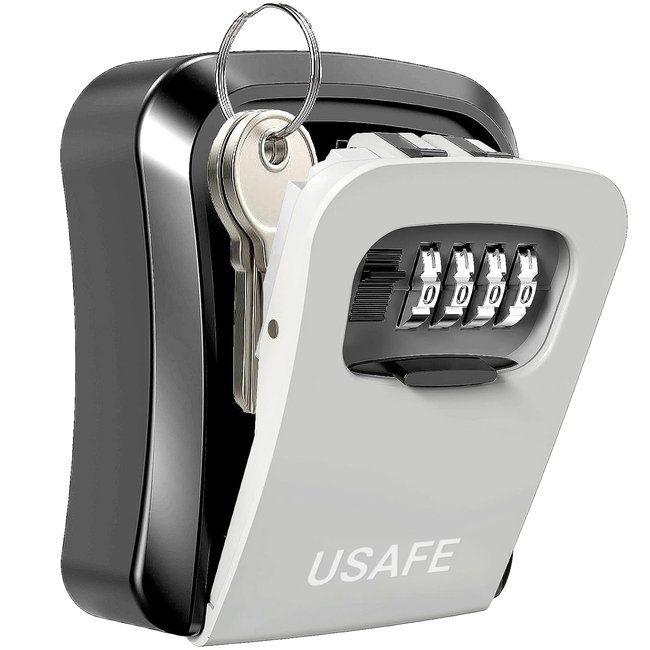 Наружный мини сейф для ключей uSafe KS-03p, с кодовым замком, настенный, пластиковый, Серый 0269 фото