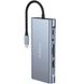 11в1 Type-C хаб для ноутбука Addap MH-13, многофункциональный разветвитель: 4 x USB 3.0 + Type-C + HDMI + VGA + Ethernet + SD + MicroSD + 3.5mm 0222 фото 4