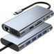 11в1 Type-C хаб для ноутбука Addap MH-13, многофункциональный разветвитель: 4 x USB 3.0 + Type-C + HDMI + VGA + Ethernet + SD + MicroSD + 3.5mm 0222 фото 2