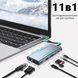 11в1 Type-C хаб для ноутбука Addap MH-13, багатофункціональний розгалужувач: 4 x USB 3.0 + Type-C + HDMI + VGA + Ethernet + SD + MicroSD + 3.5mm 0222 фото 6