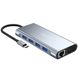 11в1 Type-C хаб для ноутбука Addap MH-13, многофункциональный разветвитель: 4 x USB 3.0 + Type-C + HDMI + VGA + Ethernet + SD + MicroSD + 3.5mm 0222 фото 14