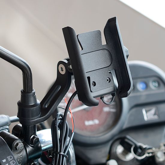 Тримач для смартфону на дзеркало мотоцикла / електровелосипеда Addap BPH-03m, з USB зарядкою, для діагоналі 4"-6,5" 7750 фото