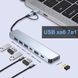 Мультифункціональний USB type-C хаб для ноутбука Addap MH-15D | розгалужувач 7в1: USB 3.0, USB 2.0, Micro SD, Type-C, PD 1125 фото 2